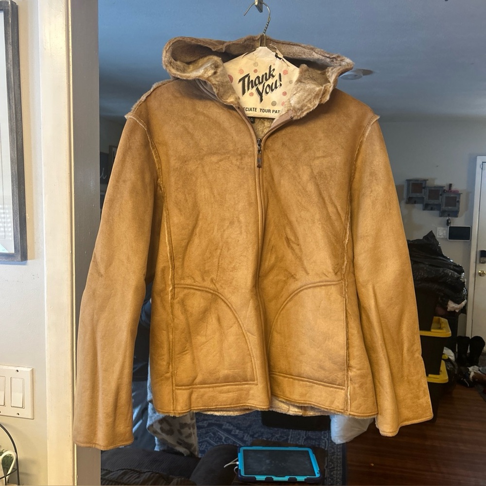 Men's Tan Hooded Jacket
